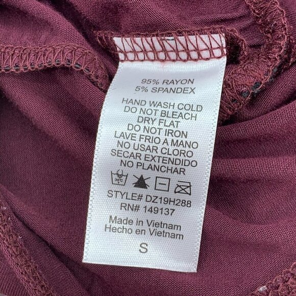 Double Zero Maroon V-Neck Long Sleeve Bodysuit - Picture 4 of 5